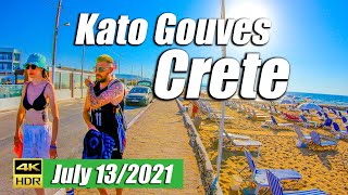 Kato Gouves Crete Greece 2021 Walking tour 4K UHD [upl. by Ademla]