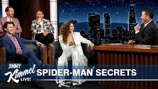 Tom Holland Zendaya Benedict Cumberbatch amp Jacob Batalon on Seeing SpiderMan amp Keeping Secrets [upl. by Couhp]