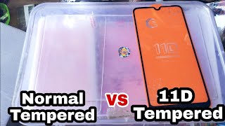 who is best tempered glass💥🔥 experiment 🔥normal vs 11D gorilla glass [upl. by Marolda]