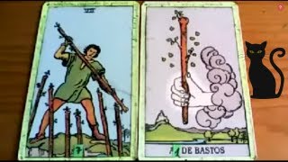 Combinaciones tarot con EL SIETE DE BASTOS  ARCANOS MENORES DE BASTOS Por TARA [upl. by Grose]