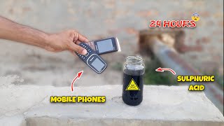 Experiment We Put Two Mobile Phones In Sulphuric Acid  Will They Survive [upl. by Dawna]