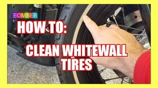 HOW TO  Clean WHITEWALL tires  Harley DavidsonBy BOMBER [upl. by Ellennoj]