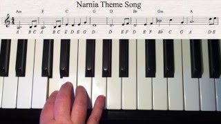 Narnia Theme slow version right hand  easy piano tutorial [upl. by Kcaz706]