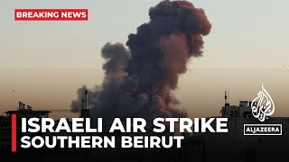 Huge blasts hit southern Beirut in new Israeli air strike [upl. by Ashlee]