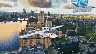 London City Sky Tour  Flying Through The Tower Bridge  Landing in River Thames  Dornier Do J Wal [upl. by Pawsner30]