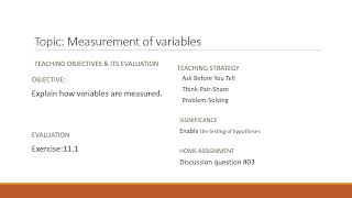 Live Video Lectrue Of Measurement of variablesChapter 11 Part 01hamzafarooquihf [upl. by Lewak]