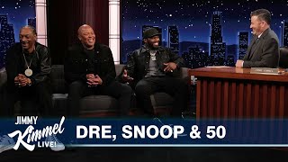 Jimmy Kimmel Interviews Dr Dre Snoop Dogg amp Curtis “50 Cent” Jackson [upl. by Eiryt]