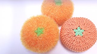 수세미뜨기먹음직한 귤수세미 Crochet mandarin Crochet dish scrubby [upl. by Searcy]