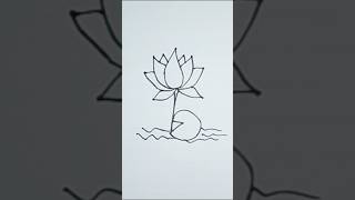 Water Lily art drawingeasydrawing shortsvideo [upl. by Oehsen]