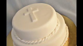 White Christening or Baptism Cake [upl. by Tekcirk]