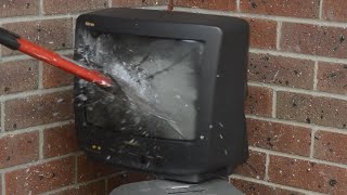 Smashing a Samsung TV348 CRT Television [upl. by Ssidnak634]