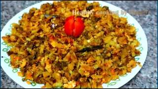 Broccoli Egg Dry Fry  Broccoli Thoran Recipe  Healthy Recipe  Healthy Cooking By Meenu [upl. by Odelinda]