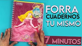 Como forrar un cuaderno con papel contac transparente y sin burbujas en menos de 7 minutos [upl. by Eelyahs]