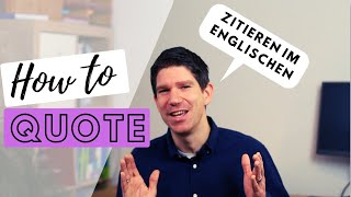 Richtig zitieren in der Englischklausur  Mittelstufe Oberstufe Abitur Englisch  How to quote [upl. by Emorej607]