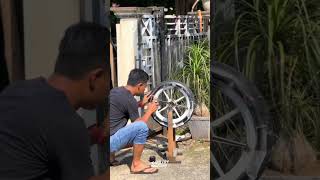 Repaint velg  Mio Sporty Modifikasi miosporty modifikasi [upl. by Ylen]