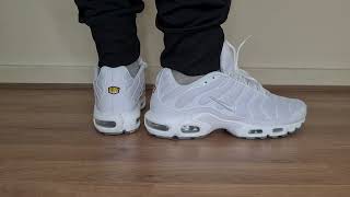 Nike Air Max Plus  Nike TN  Nike Tuned White On Foot [upl. by Ayoj672]