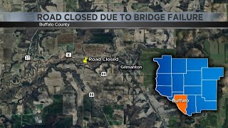 Road closed in Buffalo County due to bridge failure [upl. by Ardnac613]