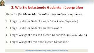 Die Kognitive Umstrukturierung einfach schnell und praktisch gemacht für Sie und Ihre Klienten [upl. by Ayita]