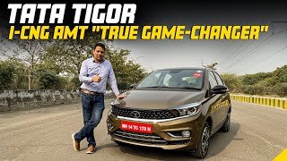 Tata Tigor CNG AMT Drive review Power performance all details  Times Drive [upl. by Lawlor]