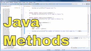 Java Programming Tutorial  01  Introduction To Methods [upl. by Ahsitaf]