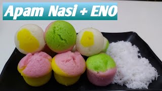 Apam Nasi Lembut Gebu Sukatan Cawan Apam ENO Steamed Rice Cake [upl. by Annaor]