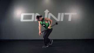 Staggered Stance Offset Side Row Steel Mace Exercise [upl. by Barret]