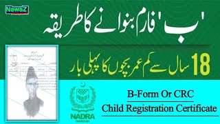 BForm  B Form  Form B  NADRA Form B  Child Registration Certificate CRC  How to Make Form B [upl. by Dazhahs]