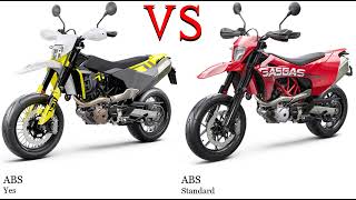 Husqvarna 701 Supermoto vs GAS GAS SM 700 Test specification comparison [upl. by Cy]