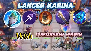 💯🤫Lancer Karina with Commander Brown Skill 2‼️✓Lancer  4 Synergy • Magic Chess MLBB [upl. by Enahpad]