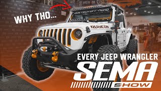 Every Jeep Wrangler Build at Sema 2022 ft Rubicons 4xe Electric Jeeps amp 392 Hemi Wranglers [upl. by Aihtnic283]