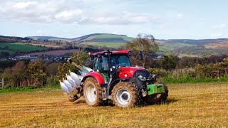 CASE MAXXUM 150 PLOUGHING WITH A KVERNELAND 4 FURROW PLOUGH AND A FURROW PRESS Wicklow Ireland [upl. by Gertruda633]