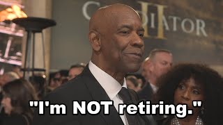 Denzel Washington Talks Retirement At Gladiator II London Premiere [upl. by Dippold]