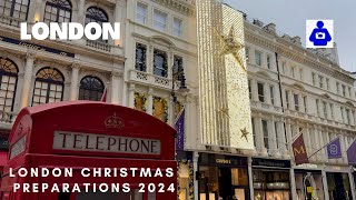 London Walk 🇬🇧 LONDON’S 🎄 Shopping Streets Christmas Preparations 2024  Central London Walking Tour [upl. by Drofyar]