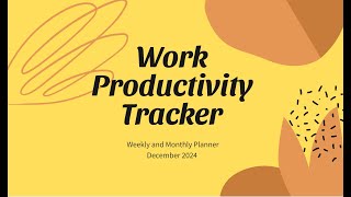 Work Productivity Tracker  December Monthly Planner [upl. by Whitcher]