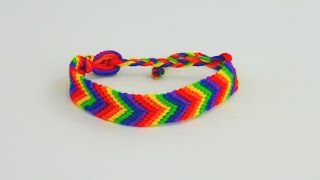 Armband knüpfen  Freundschaftsarmband mit Regenbogen Muster Baumwollarmband Pfeilmuster  deutsch [upl. by Hanforrd]