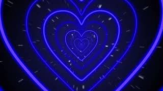 Neon Heart Background 💙 Blue Hearts Background  Led Lights Heart Background Video  Heart Wallpaper [upl. by Suirada]