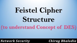 Feistel Cipher Structure  Feistel Cipher Encryption Decryption Process [upl. by Ocicnarf108]