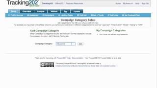 Prosper202 Tutorial Step 2 Defining Your Campaign Categories [upl. by Maclean335]