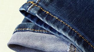 How to Shorten Jeans with Original Hem [upl. by Hsilgne943]