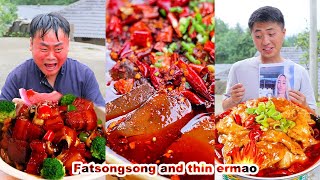 mukbang  Songsong Eating Challenge Spicy Hot Pot  Bread crab  Chinese food  songsong and ermao [upl. by Idou749]