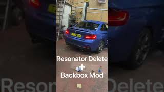 2016 BMW M235i Exhaust Sound Comparison Standard Resonator Delete Backbox Mod Catless Downpipe [upl. by Marybella450]