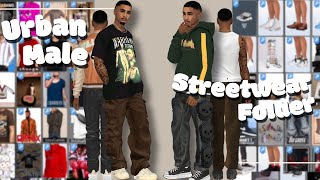 THE BEST Sims 4 FREE Male CC Folder Part 2💫💗 Urban Streetwear Lookbook  CC Links [upl. by Llevaj890]