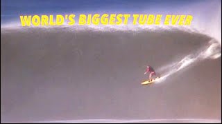 4K  RECORDS THE LARGEST WAVESTUBE EVER SURFED  IS THIS THE WORLDS BIGGEST TUBE RIDE EVER [upl. by Haiel509]