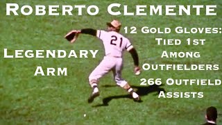 Roberto Clemente Making Unbelievable Throws From the Outfield  Strongest Arm Ever [upl. by Airual]