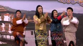 Bhutanese Rigsar dance by Namkha Lhamo Dorji Wangmo Tshering Dolkar  Bhutan week in India [upl. by Rachelle386]