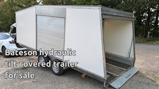 SOLD Bateson covered car transporter trailer with hydraulic tilt bed [upl. by Barabas]