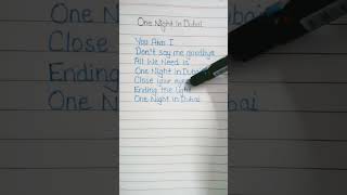 One night in dubaiSong lyrics🎀 [upl. by Acired]