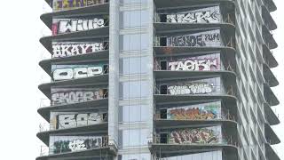 Graffiti Towers Oceanwide Plaza Downtown LA Los Angeles California USA June 12 2024 [upl. by Anita]