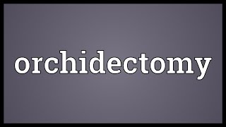 Orchidectomy Meaning [upl. by Philcox]