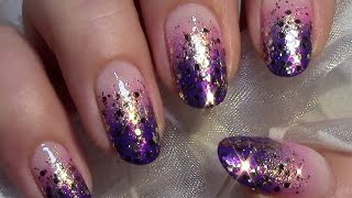 Simple Glitter Gradient Nail Art Design  Easy Ombre Summer Party Nails [upl. by Earvin]